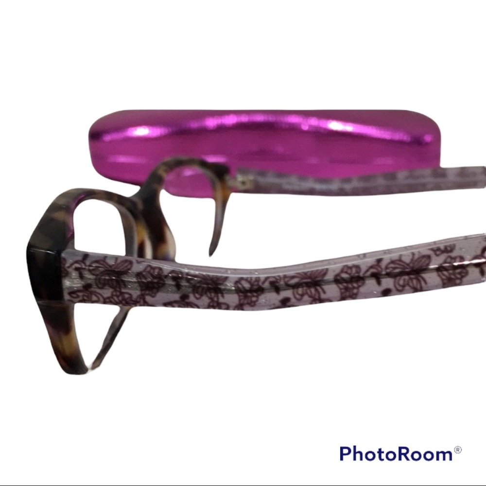 Betsey Johnson paisley eye glasses with case